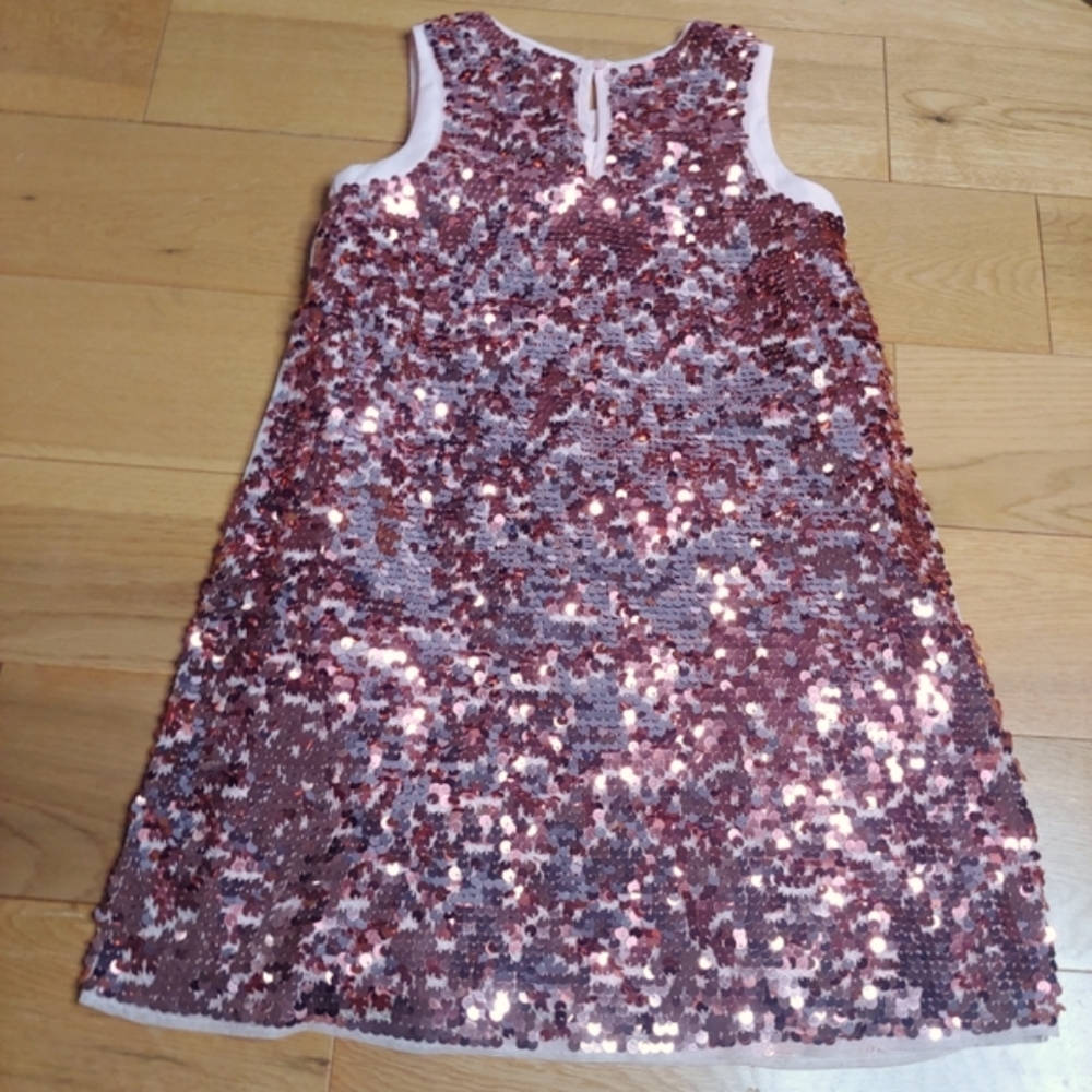 H&M  keyhole pink sequin glitter shift party dress